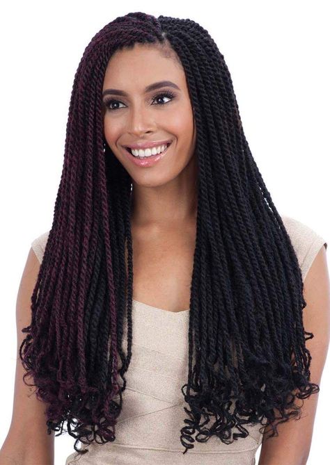 Freetress Equal Synthetic Hair Braids Double Strand Style (Havana Twist) Cuban Twist Braid 24 - Brooklyn Hair Synthetic Hair Braids, Bohemian Braided Hair, Cuban Twist, Crochet Hair Styles Freetress, Marley Braids, Braids Updo, Havana Twist, Bohemian Braids, Twist Braid