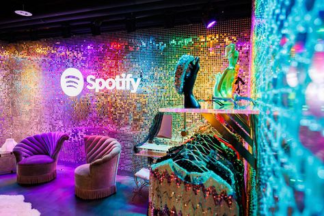 Spotify Sequin Backdrop - SHIMMERWALLS Spotify Event, Sequin Wall, Led Signage, Sequin Backdrop, Walls Room, 4th Of July Party, July Party, Cosmetics Brands, The A Team