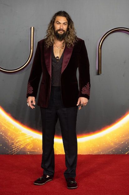 Jason Momoa Celebrated The 'Dune' Premiere In An Unconventional Way Lisa Bonet, Red Carpet Ready, Bespoke Suit, Perfect Sense, Black Tuxedo, Custom Suit, Savile Row, Jason Momoa, The Dunes