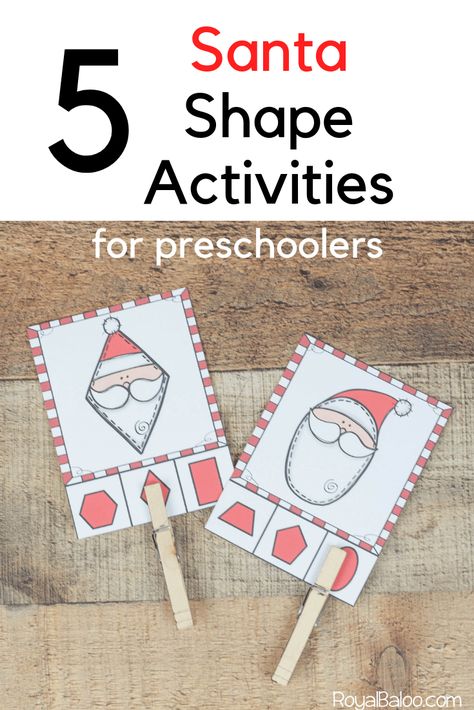 Shape Activities For Preschoolers, Santa Math, Santa Activity, Christmas Activities For Toddlers, Shape Activities, Preschool Christmas Activities, Shape Activities Preschool, Christmas Kindergarten, Activities For Preschoolers