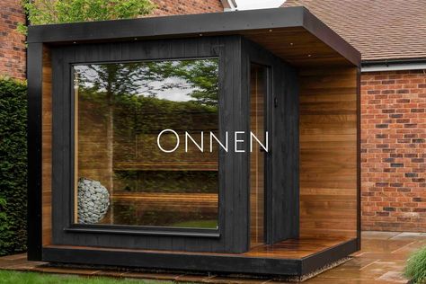 Saunas — Heartwood Saunas Black Outdoor Sauna, Sauna Shed, Sauna Backyard, Outdoor Sauna Ideas Backyards, Sauna Building, Sauna Project, Garden Sauna, Geo Dome, Modern Saunas