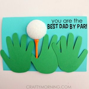 If Dad is a golfer he will love this Best Dad By Par Handprint Card and maybe a box of golf balls to go with it for Father's Day. Homemade Fathers Day Card, Footprint Craft, Handprint Gifts, Fathers Day Art, Homemade Fathers Day Gifts, Footprint Crafts, Diy Father's Day Gifts, Handprint Crafts, Father's Day Diy