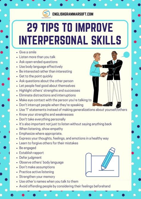 Tips to Improve Interpersonal Skills How To Develop Skills, People Skills Tips, How To Improve My Communication Skills, Social Skills Tips, How To Improve Communication Skills Tips, How To Improve Social Skills, People Management Skills, Personality Improvement Tips, Improving Communication Skills