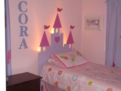 Princess Theme Bedroom • Ideas & Tips! Disney Princess Bedroom Decor, Princess Headboard, Princess Theme Bedroom, Castle Decorations, Princess Bedroom Decor, Disney Princess Bedroom, Nautical Decor Bedroom, Disney Princess Room, Creative Headboard