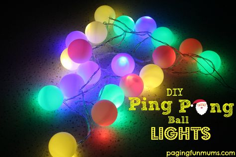 How to make adorable Christmas Lights using...Ping Pong Balls! Perfect for the tree, decorating the house or even to wear! Soooo awesome! Christmas Science, Ping Pong Balls, Christmas Owls, Ball Lights, Happy Birthday Quotes, Christmas Tree Lighting, Christmas Crafts For Kids, Ball Ornaments, Ping Pong