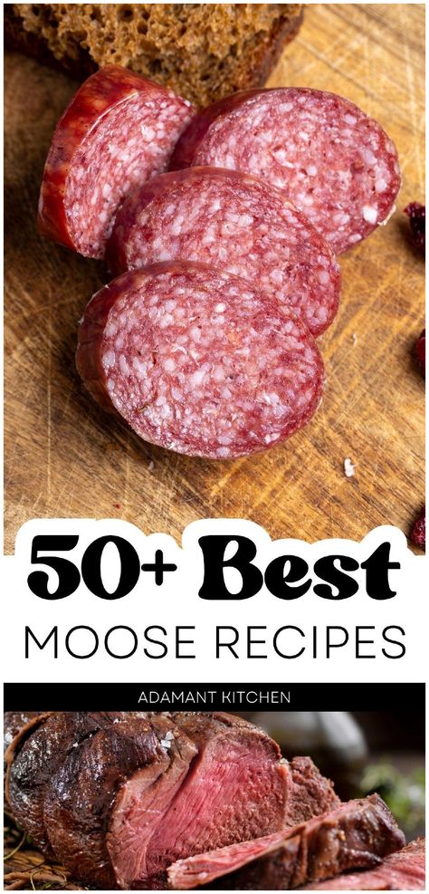 Try the 50+ best moose recipes that turn moose meat into gourmet meals. Whether you’re making moose meatballs, steaks, or roasts, this recipe collection will ensure that you enjoy every bite of your wild game. Perfect for moose hunting season! Find more big game hunting, venison recipes, wild meat recipes, and Healthy Fall Recipes at adamantkitchen.com. Pulled Moose Recipe, Moose Recipes Meat, Moose Sausage Recipe, Moose Roast Recipe, Moose Meatballs, Moose Roast, Antelope Recipes, Moose Recipes, Moose Meat