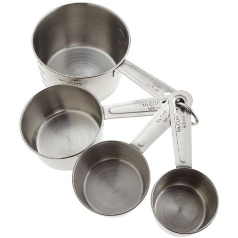 Good Cook Classic Stainless Steel Measuring Cups, Set of 4 -- See this great product. (This is an affiliate link) #KitchenUtensilsGadgets Dry Measuring Cups, Stainless Steel Measuring Cups, Measuring Cups And Spoons, Measuring Cups Set, Measuring Tools, Cups Set, Measuring Cup, Kitchen Products, Cup Set