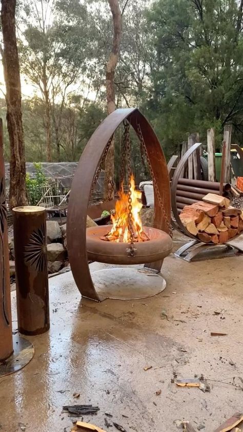 Tread Sculptures on Reels | The Doors · Light My Fire Fire Pit Gallery, Family Backyard, Outdoor Fire Pit Designs, Metal Fire Pit, Cool Fire Pits, Fire Pit Grill, Garden Fire Pit, Patio Fire Pit, Fire Pit Designs