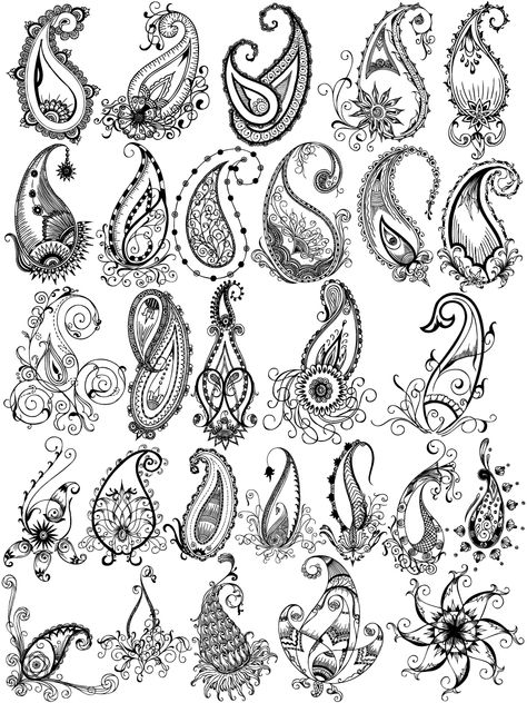 Car Clipart Black And White, Paisley Tattoo Design, Paisley Drawing, Paisley Vector, Paisley Tattoos, Datum Tattoo, Paisley Tattoo, Paisley Doodle, Paisley Embroidery