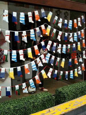 John Dee: June 2010 Sock Display, Vitrine Design, Sock Store, Stand Feria, Clothing Displays, Nautical Flags, Market Displays, Retail Merchandising, Creative Display