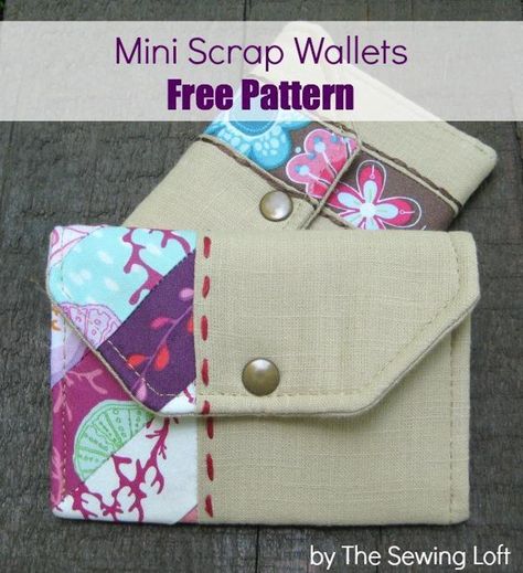 Mini Scrap Wallet | Craftsy Diy Sac Pochette, Diy Wallet Pattern, Tips Menjahit, Sew Wallet, Diy Wallet, Fabric Wallet, Sewing Purses, Bag Ideas, Wallet Pattern