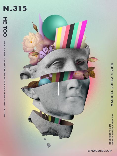 Collage Poster Design, Magdiel Lopez, Roman Statues, Posters Conception Graphique, Design Collage, Vaporwave Art, Simple Designs To Draw, Plakat Design, 캐릭터 드로잉