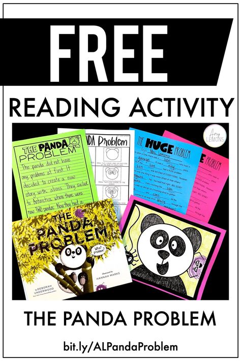 Grab these FREE reading activities that accompany the book The Panda Problem.  Students complete a directed drawing, writing activity, and create a story. The Panda Problem Activities, Nonfiction Reading Strategies, Interactive Reading Activities, Grammar Lesson Plans, Amy Lemons, Create A Story, Reading Curriculum, Reading Activity, Create Your Own Story