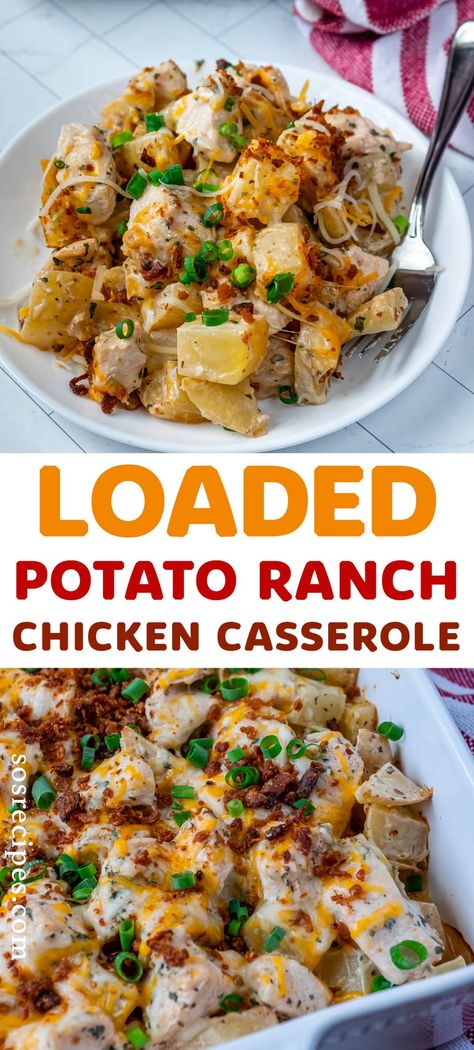 Ranch Chicken Casserole, Fast Dinner Recipes, Loaded Potato, Fast Dinners, Ranch Chicken, Supper Recipes, Easy Casserole Recipes, Health Dinner Recipes, Chicken Dishes Recipes