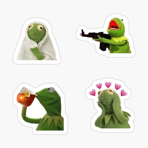 Get my art printed on awesome products. Support me at Redbubble #RBandME: https://www.redbubble.com/i/sticker/Kermit-Pack-by-ninacollages/95505948.EJUG5?asc=u Stickers Packs Printable, Sticker Pack Printable, Good Stickers, Frog Box, Ed Design, Small Stickers, Colorful Stickers, Bee Sticker, Emoji Stickers