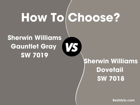 Gauntlet Gray vs Dovetail: What’s the Difference? Gauntlet Gray Sherwin Williams, Perfect Gray Paint Color, Dovetail Sherwin Williams, Sherwin Williams Exterior Paint Colors, Perfect Grey Paint Color, Perfect Grey Paint, Gauntlet Gray, Sherwin Williams Gray, Exterior House Remodel