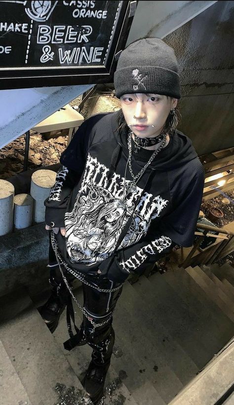 Punk Boy, Estilo Harajuku, Alt Outfits, Emo Outfits, Punk Outfits, Alt Fashion, Swaggy Outfits, Goth Outfits, Alternative Outfits