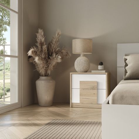 Cream And Wood Bedroom, Neutral Room Aesthetic, Warm Beige Bedroom, Cream Bedroom Decor, Small White Bedrooms, Cream And White Bedroom, Beige Bedroom Decor, Home Decor Ideas Bedroom, Bedroom Colour