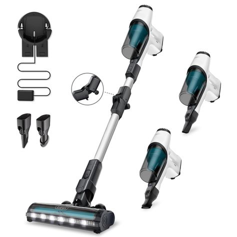 PRICES MAY VARY. 𝐐𝐮𝐢𝐜𝐤 𝐂𝐥𝐞𝐚𝐧-𝐔𝐩 𝐟𝐨𝐫 𝐄𝐯𝐞𝐫𝐲𝐝𝐚𝐲 𝐔𝐬𝐞 - Ideal for everyday use, this cordless vacuum cleaner makes tidying up quick and easy for home. With two-speed settings to tackle various messes,it works great on all hard floors and low-pile carpets. 𝐋𝐨𝐧𝐠 𝐑𝐮𝐧𝐭𝐢𝐦𝐞, 𝐋𝐞𝐬𝐬 𝐈𝐧𝐭𝐞𝐫𝐫𝐮𝐩𝐭𝐢𝐨𝐧 - The stick vacuum cordlless provides up to 45 minutes of runtime on Eco mode，or 18 minutes on Turbo mode. The rechargeable battery allows for easy replacement and Cordless Stick Vacuum Cleaner, Wishlist 2024, Hair White, Low Pile Carpet, Handheld Vacuum Cleaner, Cordless Vacuum Cleaner, Stick Vacuum, Cordless Vacuum, Handheld Vacuum