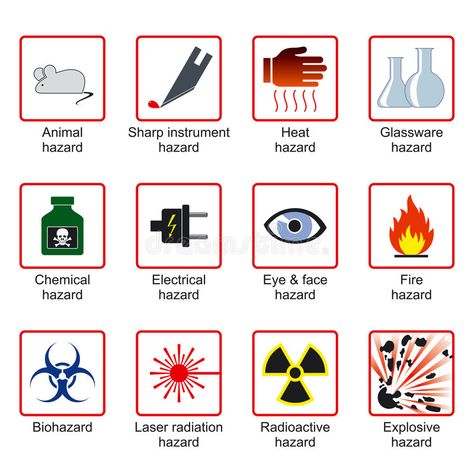 Laboratory Safety Symbols. For warning labels (vector , #spon, #Symbols, #Safety, #Laboratory, #vector, #labels #ad Science Lab Safety Rules, Science Safety Rules, Hazard Symbols, Lab Safety Poster, Safety Symbols, Science Lab Safety, Lab Safety Rules, Biological Hazard, Chemistry Lab Equipment