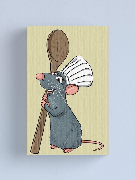 Ratatouille Sketch Drawings, Ratatouille Disney Painting, Ratatouille Painting Canvas, Cute Painting Ideas Disney, Simple Disney Paintings On Canvas, Cartoon Collage Painting, Cute Cartoon Drawings Disney, Disney Characters Paintings, Disney Acrylic Painting Easy