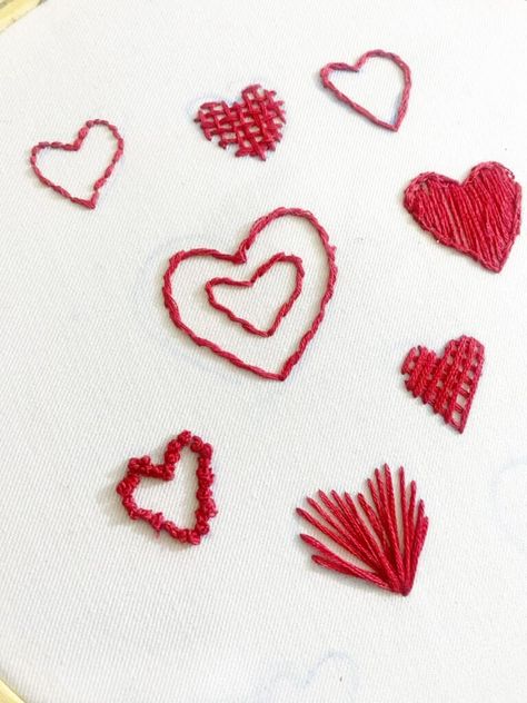 HAND EMBROIDERY – Missy Kate Creations Embroider A Heart, Back Stitch Embroidery, Rustic Hearts, Hand Embroidery Letters, French Knot Stitch, Embroidery Hearts, Heart Outline, Heart Embroidery, Floral Embroidery Patterns