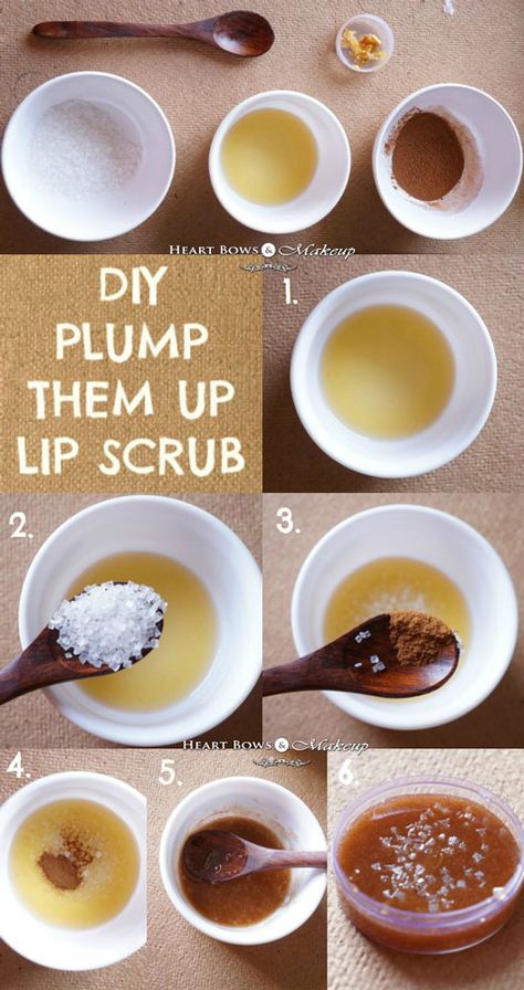 DIY How To Make Exfoliating Lip Scrub For Plumper Lips Cinnamon Honey Homemade Lip Scrub And Plumper, Homemade Lip Plumper Recipes, Cinnamon Lip Plumper, Honey For Lips, Lip Plumper Diy, Scrub Lips, Diy Lip Scrub, Scrub Homemade, Plumper Lips