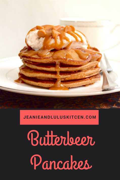 Butterbeer Pancakes Butterbeer Pancakes, Banquet Meals, Chicory Recipe, Brunch Bread, Quick Food, Harry Potter Food, Crepe Cake, Brunch Time, Pancakes Easy