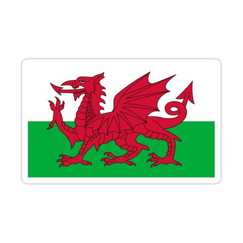 Decorate laptops, Hydro Flasks, cars and more with removable kiss-cut, vinyl decal stickers. Glossy, matte, and transparent options in various sizes. Super durable and water-resistant. The Welsh Flag design available as a 100% quality t-shirt for various sizes and styles including children’s, male and female. Makes for a great Nation of Wales Bedspread and Duvet Cover.Also available as a greeting card, sticker/decal, coffee mug/cup, phone or ipad case/cover as well as cool tote bag, pillow or sk Flag Of Wales, Wales Flag, Welsh Flag, Welsh Gifts, Screen Print Transfers, Flag Sticker, Screen Printed Fabric, Flag Patches, Car Bumper Stickers