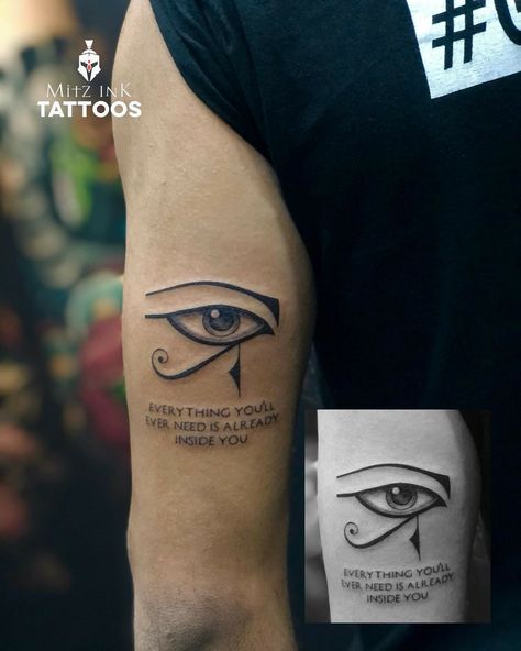 101 Best Women's Eye Of Horus Tattoo Ideas That Will Blow Your Mind! 6 Outsons Eye Of Horus Tattoo, Falcon Tattoo, Egyptian Eye Tattoos, Horus Tattoo, Simple Tattoos For Guys, Egyptian Eye, God Tattoos, Leo Tattoos, Skeleton Hand Tattoo