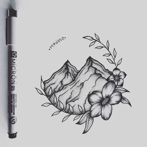 Mountains Cover Up Tattoo, Mountain And Floral Tattoo, Girly Mountain Tattoo, Sunflower And Mountain Tattoo, Mountain Color Tattoo, Hawaiian Mountain Tattoo, Sunflower Mountain Tattoo, Floral Mountain Tattoo, Mountain Thigh Tattoo