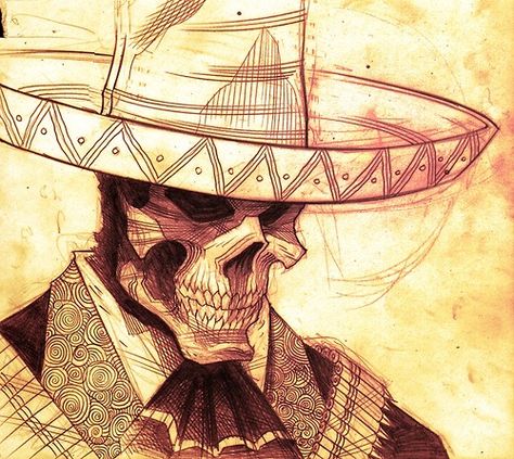 El Charro (High Class Mexican Cowboy) Skull Tattoos, Skeleton, Tattoos, Tumblr