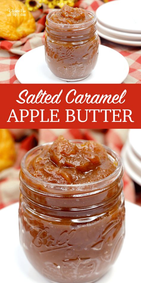 Salted Caramel Apple Butter, Caramel Apple Butter, Toast Cookies, Delicious Fall Recipes, Butter Recipes Homemade, Flavored Butter Recipes, Caramel Ingredients, Apple Butter Recipe, Home Canning Recipes