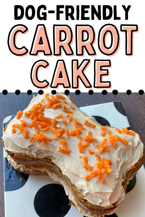 Are you looking for more homemade dog treats? Look no further, this carrot cake for dogs is made of dog-safe ingredients and an easy recipe to follow. Perfect for dog birthdays or gotcha days! Carrot Cake For Dogs Recipe, Dog Cakes For Dogs, Dog Cake Recipe Easy, Doggie Desserts, Dog Friendly Cake, Cake For Dogs, Doggie Birthday, Dog Birthday Cake Recipe, Dog Treats Homemade