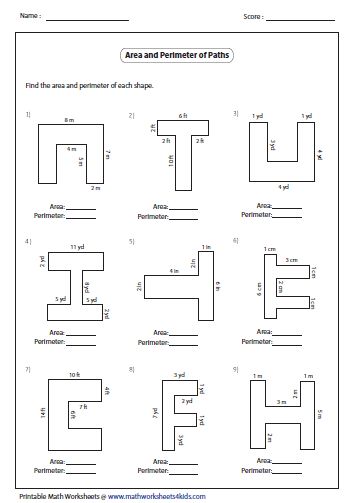 Area And Perimeter Worksheets, Volume Worksheets, Area Worksheets, Perimeter Worksheets, 3rd Grade Math Worksheets, Geometry Worksheets, Math Charts, Area And Perimeter, Shapes Worksheets