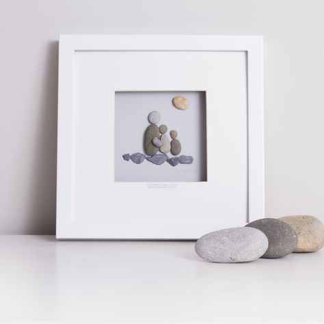 Pebble People, Pebble Pictures, Personalized Artwork, Christening Gifts, Personalised Wedding, Rock Crafts, Personalized Baby Gifts, Engagement Anniversary, Personalized Wedding Gifts