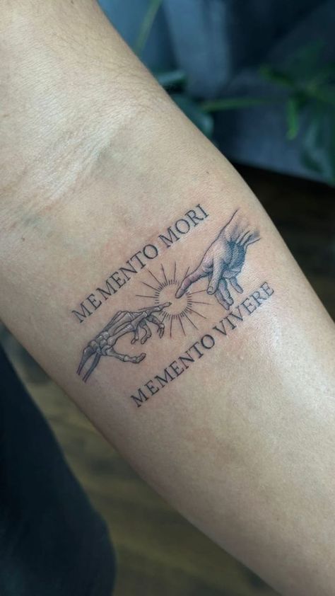 Left Hand Path Tattoo, Greek Arm Tattoos For Men, Vincere Aut Mori Tattoo, Roman God Tattoo, Eudaimonia Tattoo, Momento Mori Memento Vivere Tattoo, Momentum Tattoo, I Am No Man Tattoo, Momento Vivere Tattoo