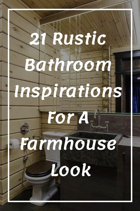 Discover 21 stunning rustic bathroom inspirations to achieve that charming farmhouse look you've always wanted. From wooden accents to vintage fixtures, these ideas will bring warmth and character to your space. Whether you prefer a modern rustic touch or a classic farmhouse feel, this collection has something for every style. Get inspired and transform your bathroom into a cozy retreat with these authentic designs. Explore the beauty of rustic decor and create a space that perfectly blends comf Small Shower Room Decor Ideas, Rustic Farmhouse Shower Tile, Unique Bathroom Walls, Rustic Farmhouse Inspiration, Rustic Modern Powder Room, Rustic Bathroom Flooring Ideas, Rustic Bathroom Wallpaper, Wood Accent Bathroom, Small Country Bathroom Ideas