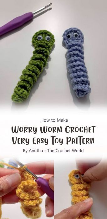 How To Make Worry Worms, Easy Crochet Worry Worm, How To Crochet Worry Worms, How To Make A Worry Worm, Diy Worry Worm, Free Worry Worm Crochet Pattern, Worry Worm Pattern Free, Crochet Worry Worms Free Pattern, How To Crochet A Worry Worm