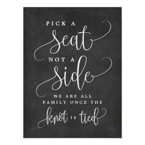 $24.45 | Pick A Seat Not A Side Wedding Sign - Custom Size #choose a seat sign, seat not side sign, wedding seating sign, wedding welcome sign, modern wedding sign, calligraphy wedding, pick a seat sign, choose your seat sign, find your seat sign, chalkboard wedding signs Choose A Seat Not A Side, Pick A Seat Not A Side Sign, Pick A Seat Sign, Seating Sign Wedding, Copper Wedding Arch, Wedding Seating Sign, Find Your Seat Sign, Wedding Seating Signs, Marriage Signs