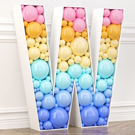 PRICES MAY VARY. Perfect Party Decorations: Create an eye-catching party centerpiece with our high-quality mosaic balloon frame! These gorgeous DIY big letter frames will elevate your party decor and are perfect for photo ops! Customizable: Once you have assembled the frame, you can fill it up with any color and type of balloons and any other elements like lights! Imagination is your limit. Each kit contains just the frame. Balloons not included! High Quality Materials: Our balloon frame letters Giant Marquee Letters, Letter For Birthday, Wedding Diy Decorations, Letter Frame, Mosaic Letters, Lighted Marquee Letters, Balloon Frame, Framed Letters, Mosaic Kits