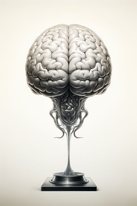 Explore the depths of the mind with this hyper-detailed brain drawing. Surrealistic and symbolic, it challenges functionality and embraces grotesque caricatures. Discover artgerm's mesmerizing style on a white background. Brain Drawing, Mind Unleashed, Caricatures, The Mind, Brain, White Background, Mindfulness, Drawings, White