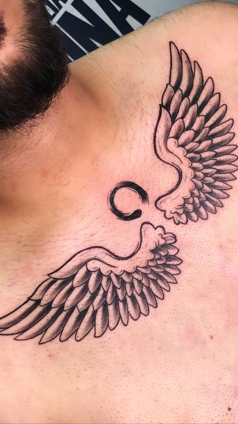 Chest Tattoo on Wing #tattoos #art #artist Wings Tattoo On Chest, Tattoo In Chest, Men Chest Tattoo, Tattoos Chest, Tattoo On Chest, Wing Tattoos, Chest Tattoos, Wing Tattoo, Wings Tattoo