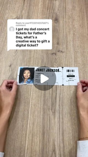 Tracie Garrett on Instagram: "Here’s a fun way to turn an experience or digital ticket into an interactive gift! Make your Father’s Day gift one that dad will never forget with tickets from @livenation to see his favorite artist in concert! #LiveNationPartner #GiftTheUnforgettable  #wrappinggifts #howtowrap #giftwrapping #wrappingtips #beeandbloomswraps" Gifting Concert Tickets Ideas, Concert Ticket Gift Ideas, How To Give Concert Tickets As A Gift, Gifting Tickets Ideas Creative, Concert Ticket Gift Surprise Ideas, Interactive Gifts, Favorite Artist, Concert Tickets, Never Forget