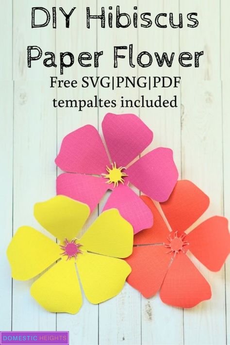 free hawaiian hibiscus paper flower template svg Cricut Hibiscus Flower, Hibiscus Flower Template, Hawaiian Paper Flowers, Hibiscus Paper Flower, Paper Flowers Template, Free Paper Flower Templates, Simple Paper Flower, Paper Flowers For Kids, Flowers Template