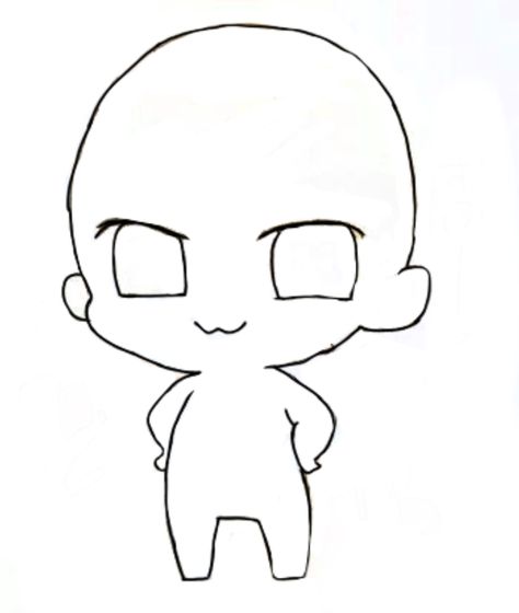 Anime Chibi Drawing Easy, Chibi Face Template, Chibi Flying Pose, Free Chibi Base, Anime Chibi Base Pose, Chibi Male Base, Chibi Pfp Base, Chibi Drawing Base Pose Reference, Anime Chibi Poses Reference