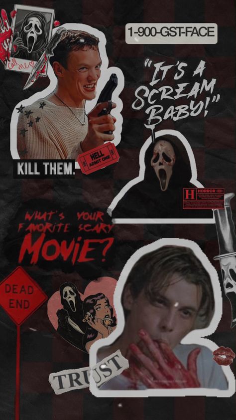 #scream#billyloomis#stumacher#scarymovie#ghostface#scream1996 Ghostface Wallpapers Aesthetic, Halloween Backgrounds Scream, Stu Macher Poster, Scream Wallpapers Billy And Stu, Billy And Stu Scream Wallpaper, Ghost Face 1996, Red Ghostface Wallpaper, Ghostface Scream 1996, Scream 1996 Ghostface