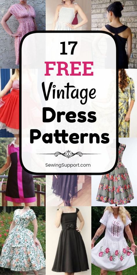 Vintage Sewing Patterns Free, Dresses Patterns, Dress Sewing Patterns Free, Patron Vintage, Patterns Dress, Sewing Projects Clothes, Dress Patterns Free, Vintage Dress Patterns, Diy Sewing Pattern