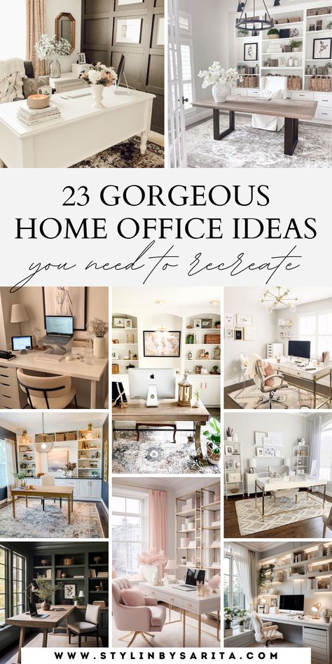 home office ideas Office Rugs Ideas, Female Home Office, Home Office Feminine, Cute Home Office Ideas, Women Home Office Ideas, Womens Office Decor, Workspace Home Office, Womens Home Office, Feminine Home Office Ideas