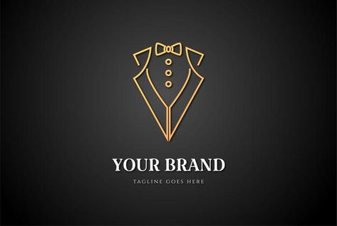 Clothes Logo Design, Tailor Clothes, Suit Logo, Bow Tie Tuxedo, Clothes Logo, Tailor Logo, Hanger Logo, Gentleman Fashion, Nature Symbols